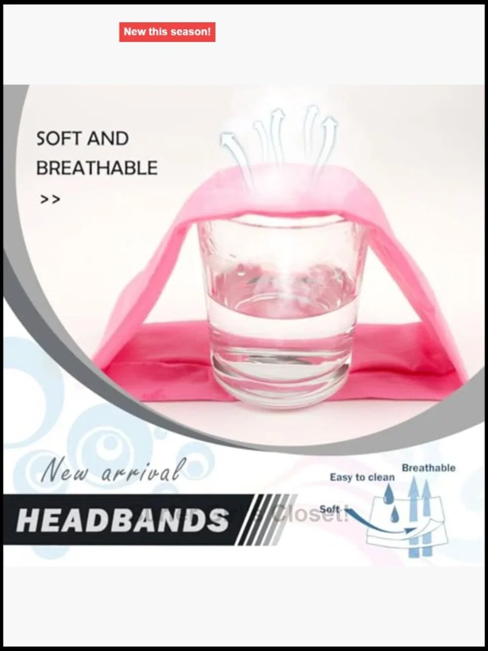 Non Slip Sweat Band Elastic Headbands for Workout Yoga Running Sports Cotton